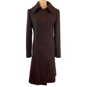 Marvin Richards Brown Wool Blend Coat Women Size 4/Small